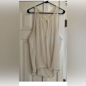 Women’s Maurice’s 0XL sheer tank with crochet back accent cream